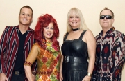 (l-r) Keith Strickland, Kate Pierson, Cindy Wilson and Fred Schneider